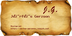 Járfás Gerzson névjegykártya
