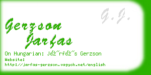 gerzson jarfas business card